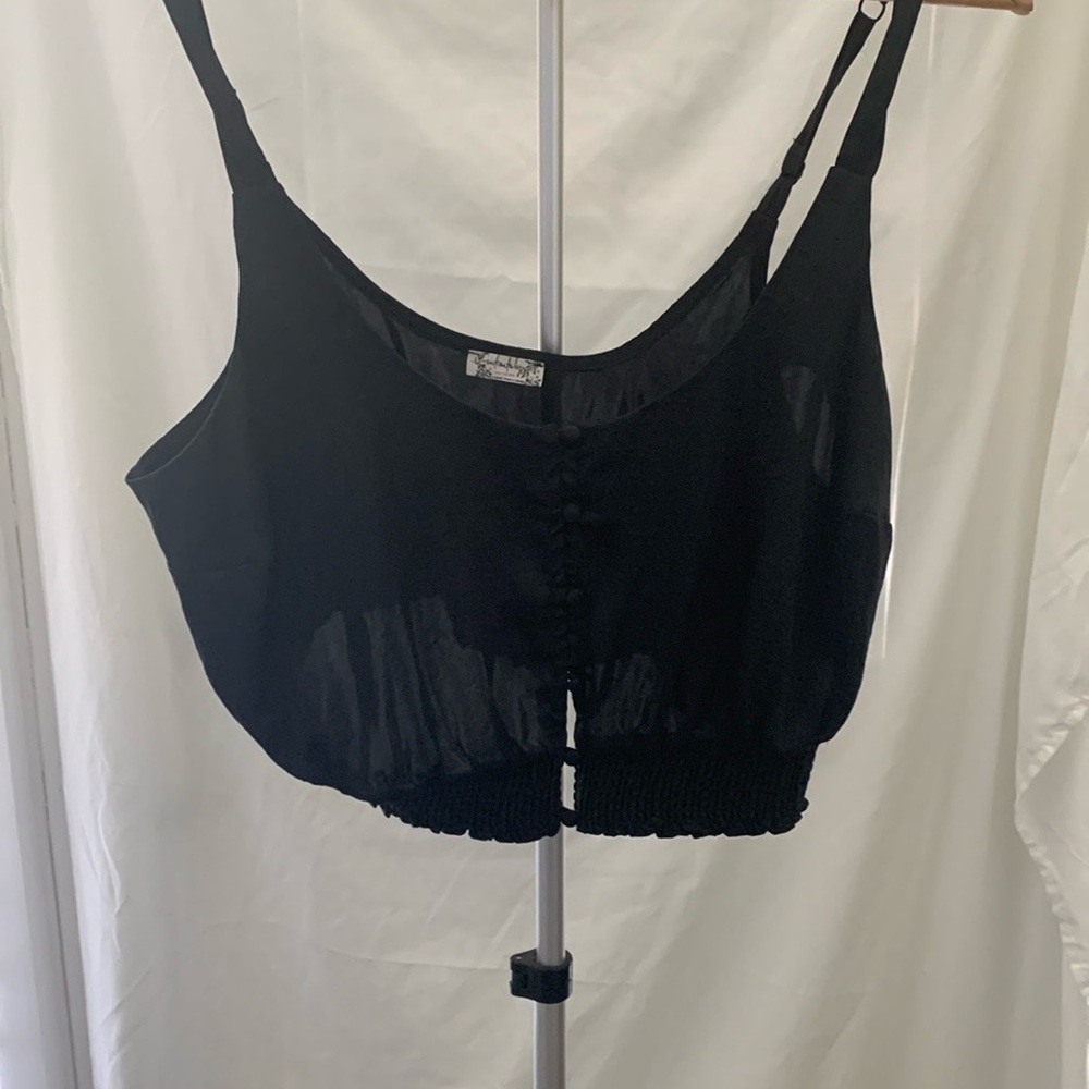 Free People Black Sheer Tank Top